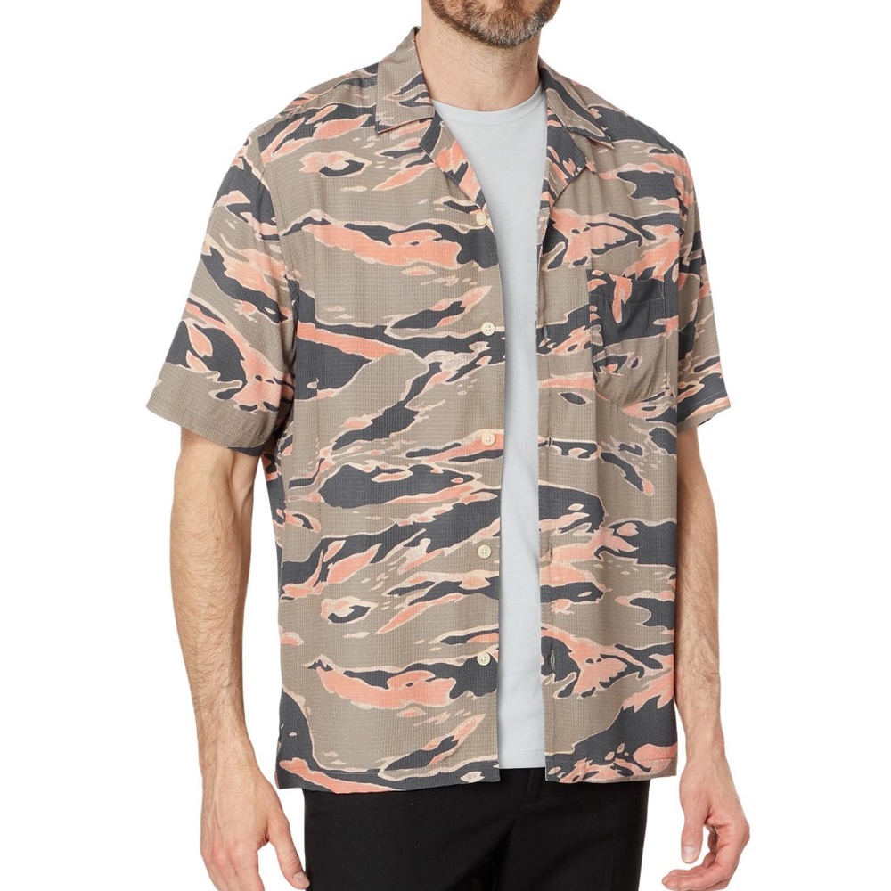 NWT All Saints Solar Camo Short Sleeve Shirt - Picture 2 of 5